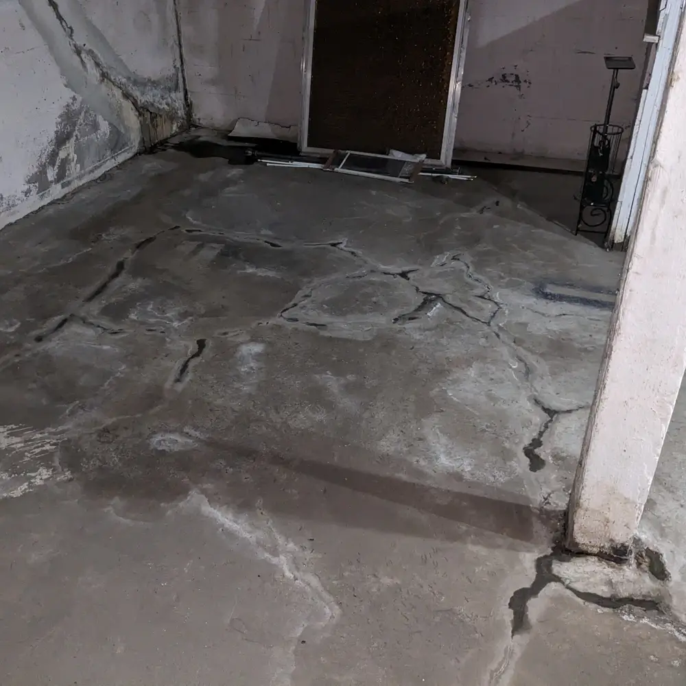 basement cracked floor